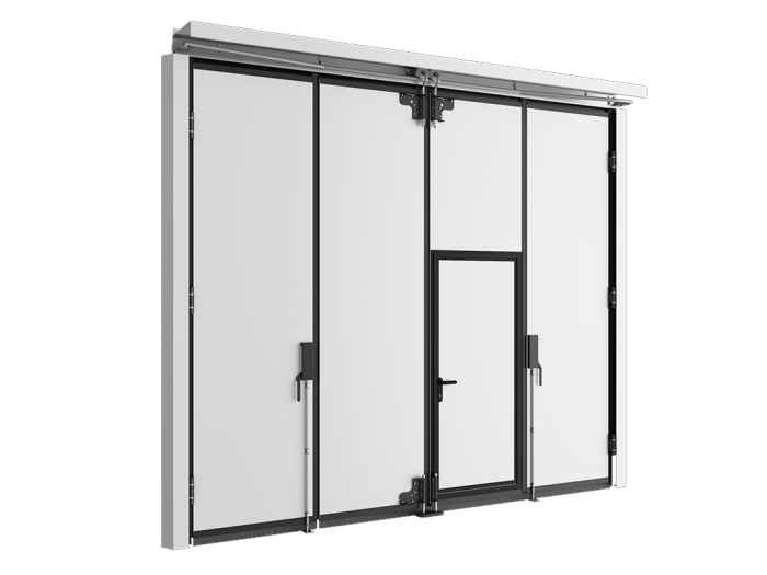 Промышленные складные ворота без нижней направляющей серии IFG