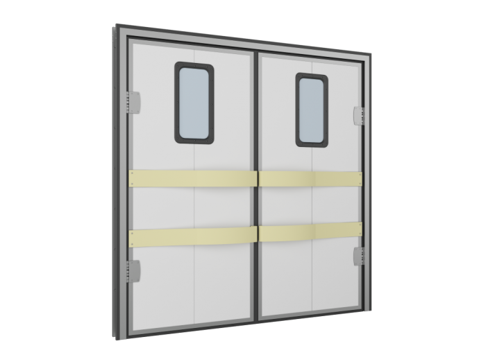 Дверь маятниковая с заполнением сэндвич-панелями серии IPD